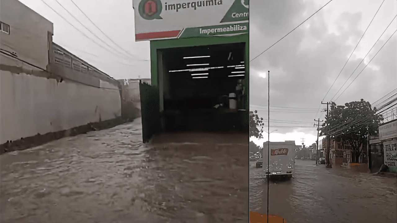 Fuertes lluvias provocan encharcamientos en Culiacán