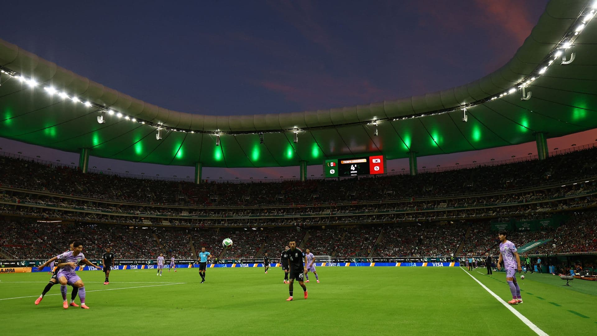 Partido México vs Corea del Sur en el estadio sede Guadalajara del Mundial 2026