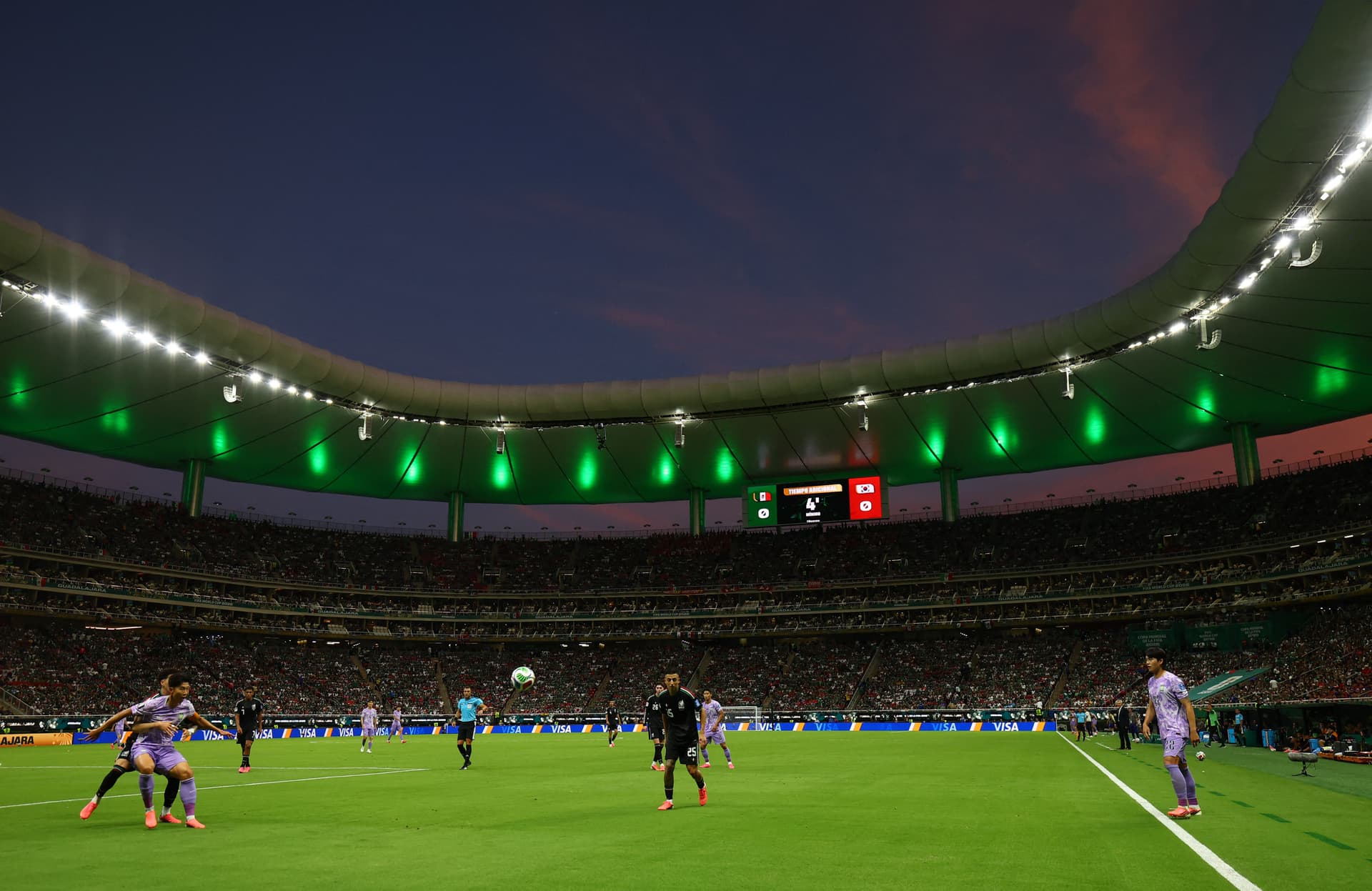 Partido México vs Corea del Sur en el estadio sede Guadalajara del Mundial 2026