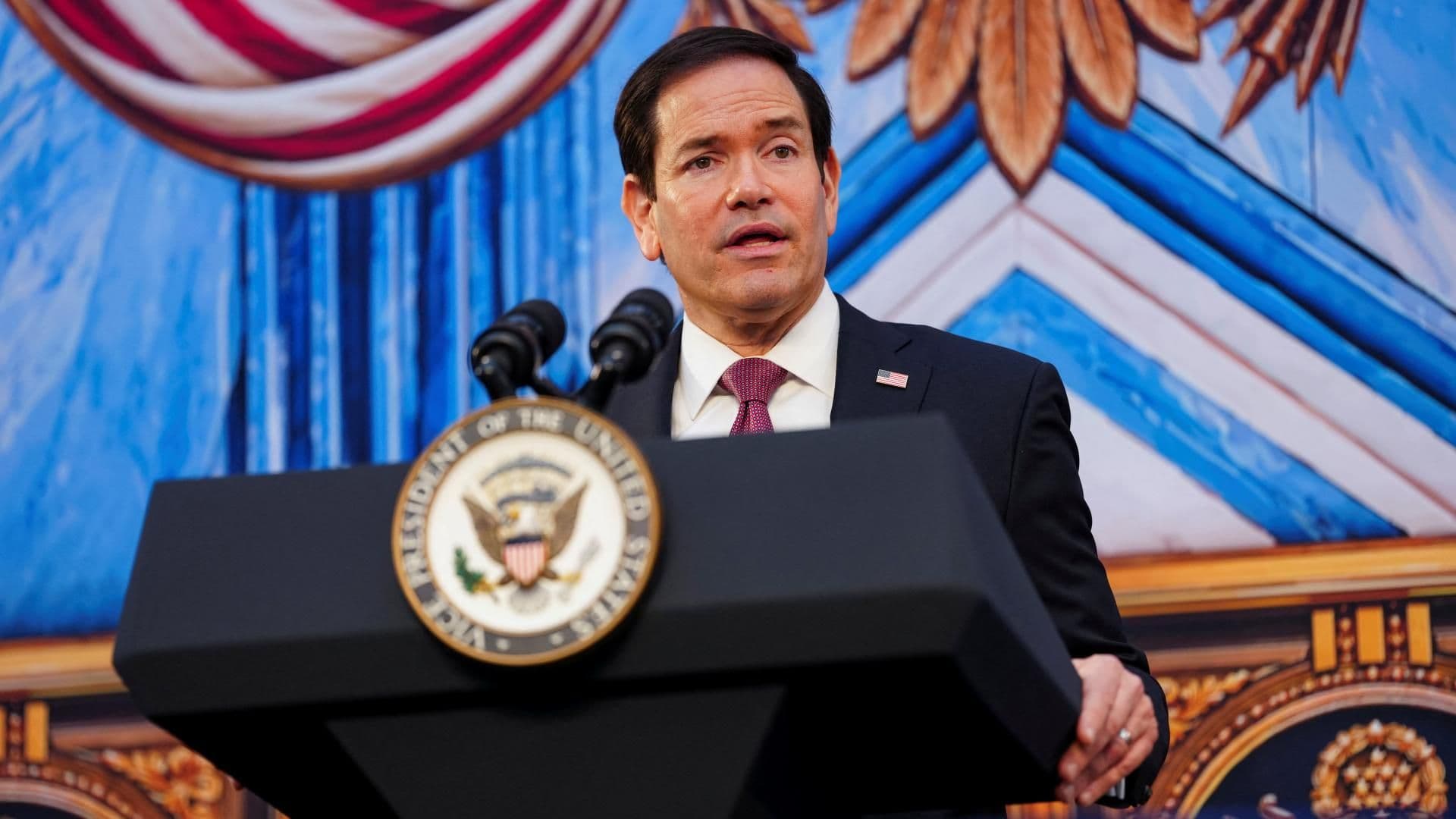 El secretario de Estado de EUA, Marco Rubio, durante un discurso en Washington D.C. el 3 de septiembre de 2026. Foto: Reuters