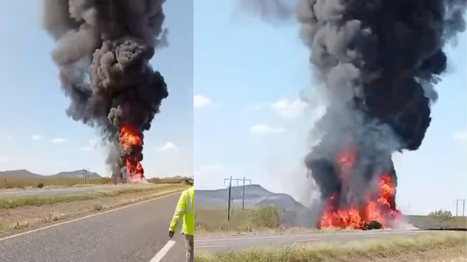 Debido al accidente, permanece cerrado un tramo de la carretera