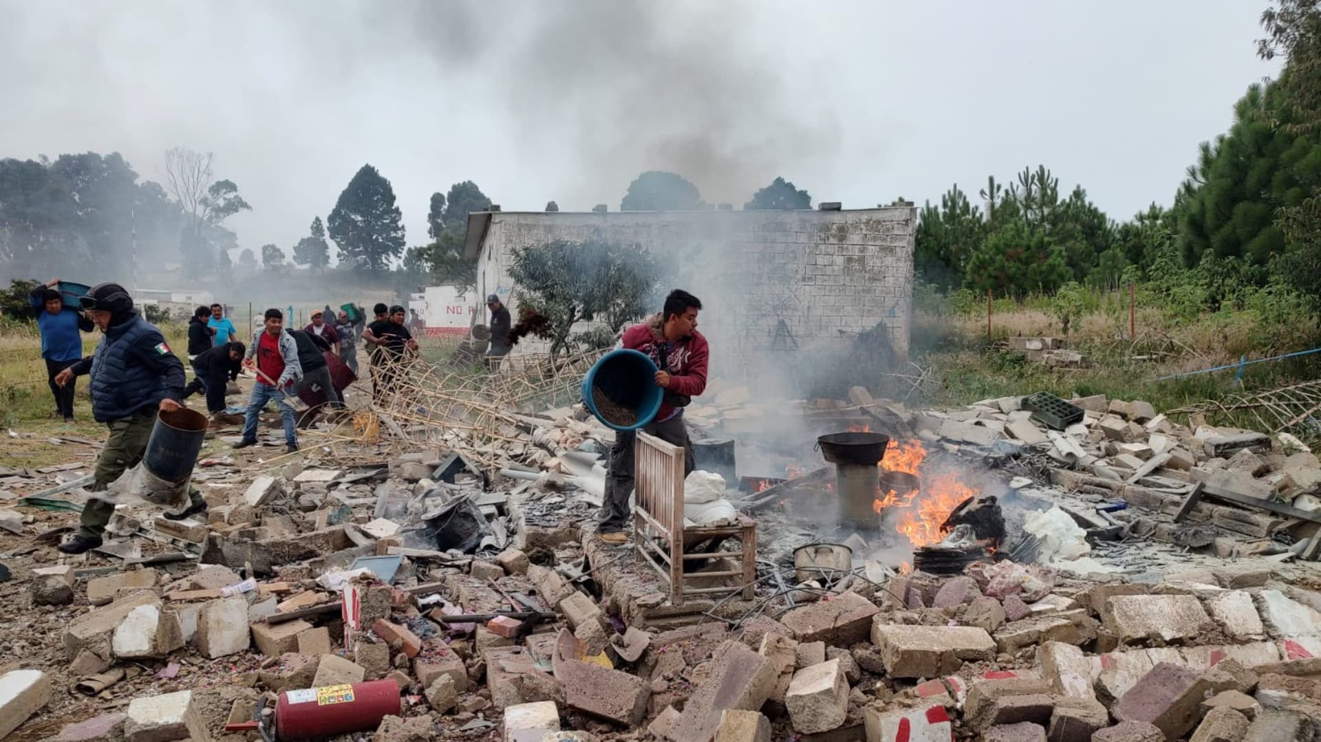 Explosión de pirotecnia en San Pedro Cholula, Puebla