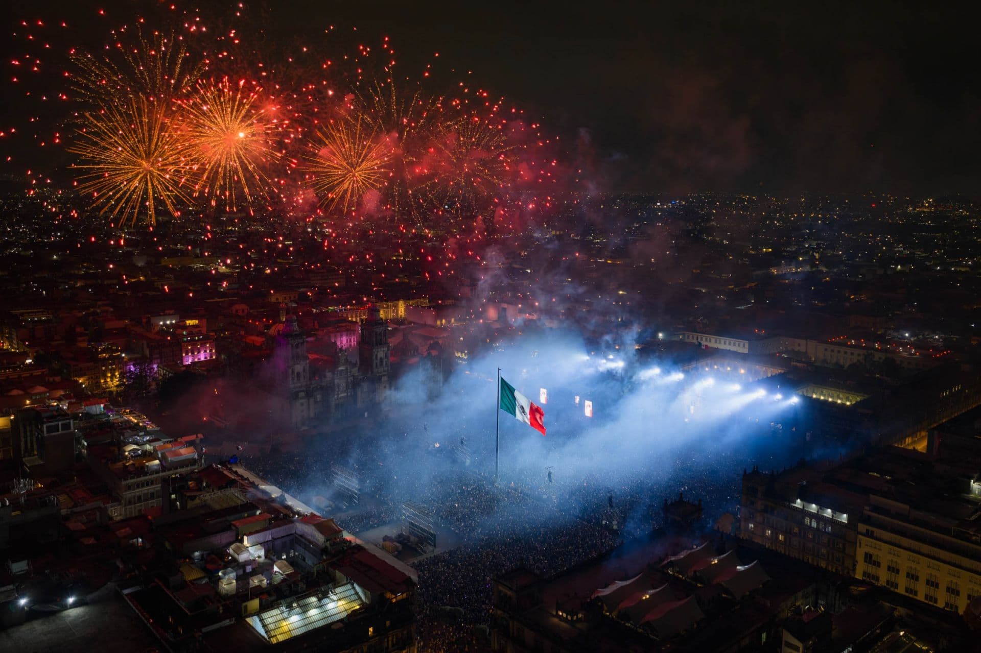 Grito de Independencia en el Zócalo CDMX