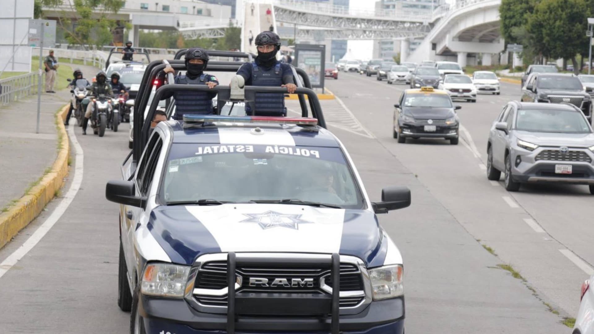 Operativo seguridad en Vía Atlixcáyotl de Puebla
