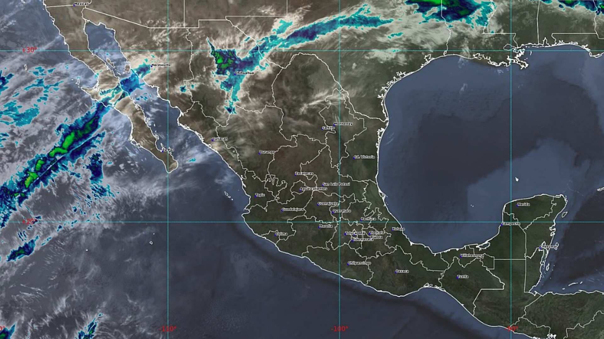 Imagen de satélite de la República Mexicana el 28 de abril de 2026.