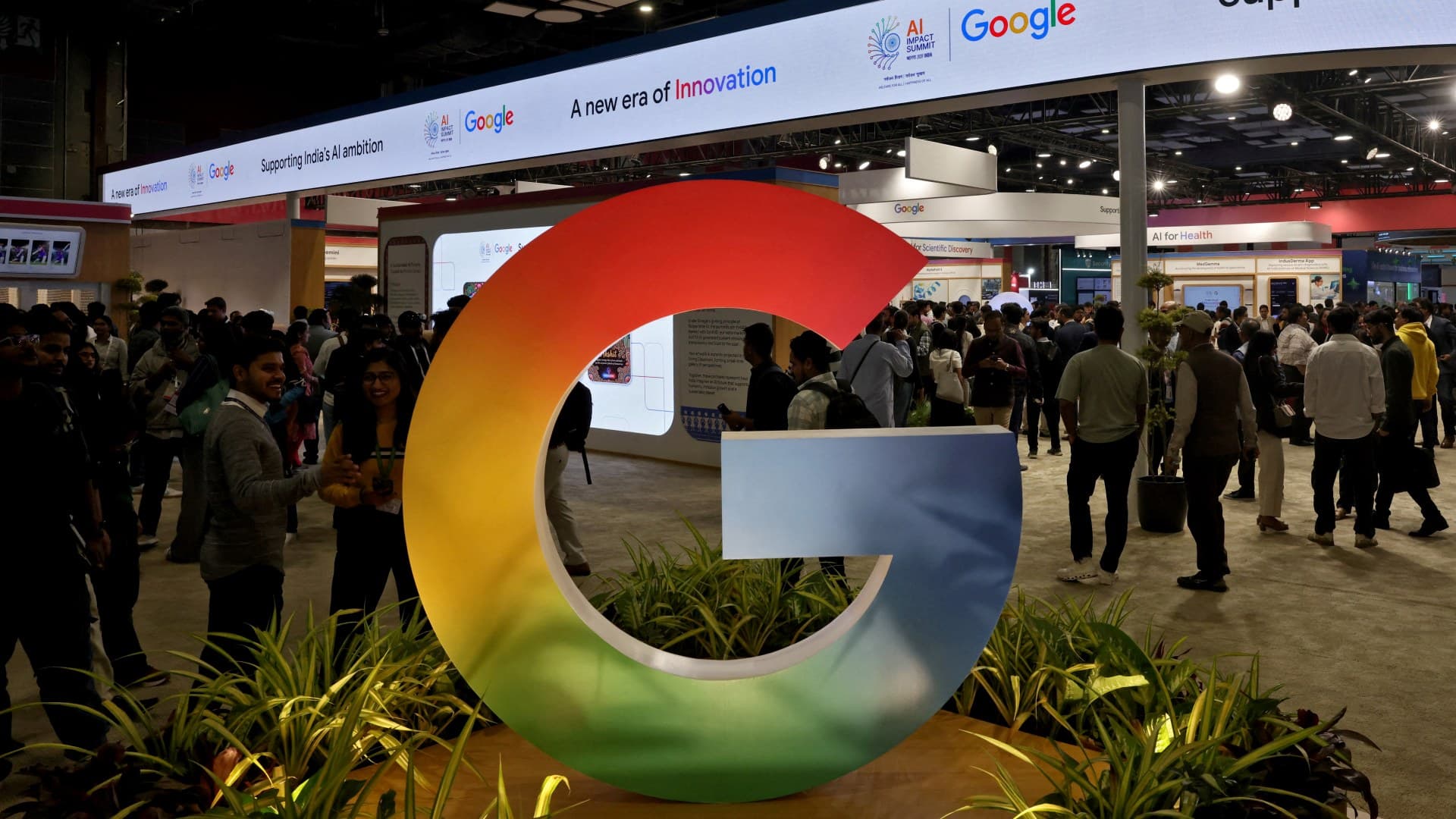 Logotipo de Google en evento AI Impact Summit, en Nueva Delhi, India, el 17 de febrero de 2026. Foto: Reuters | Archivo