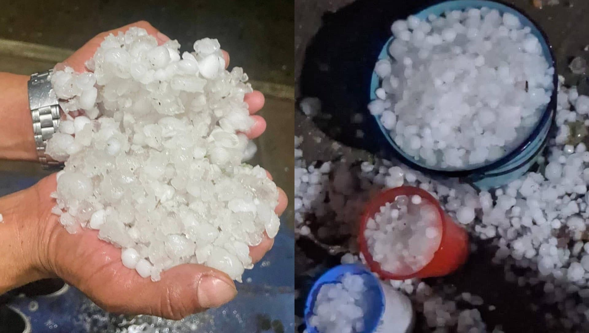 Granizo en Tulcingo del Valle y cubetas