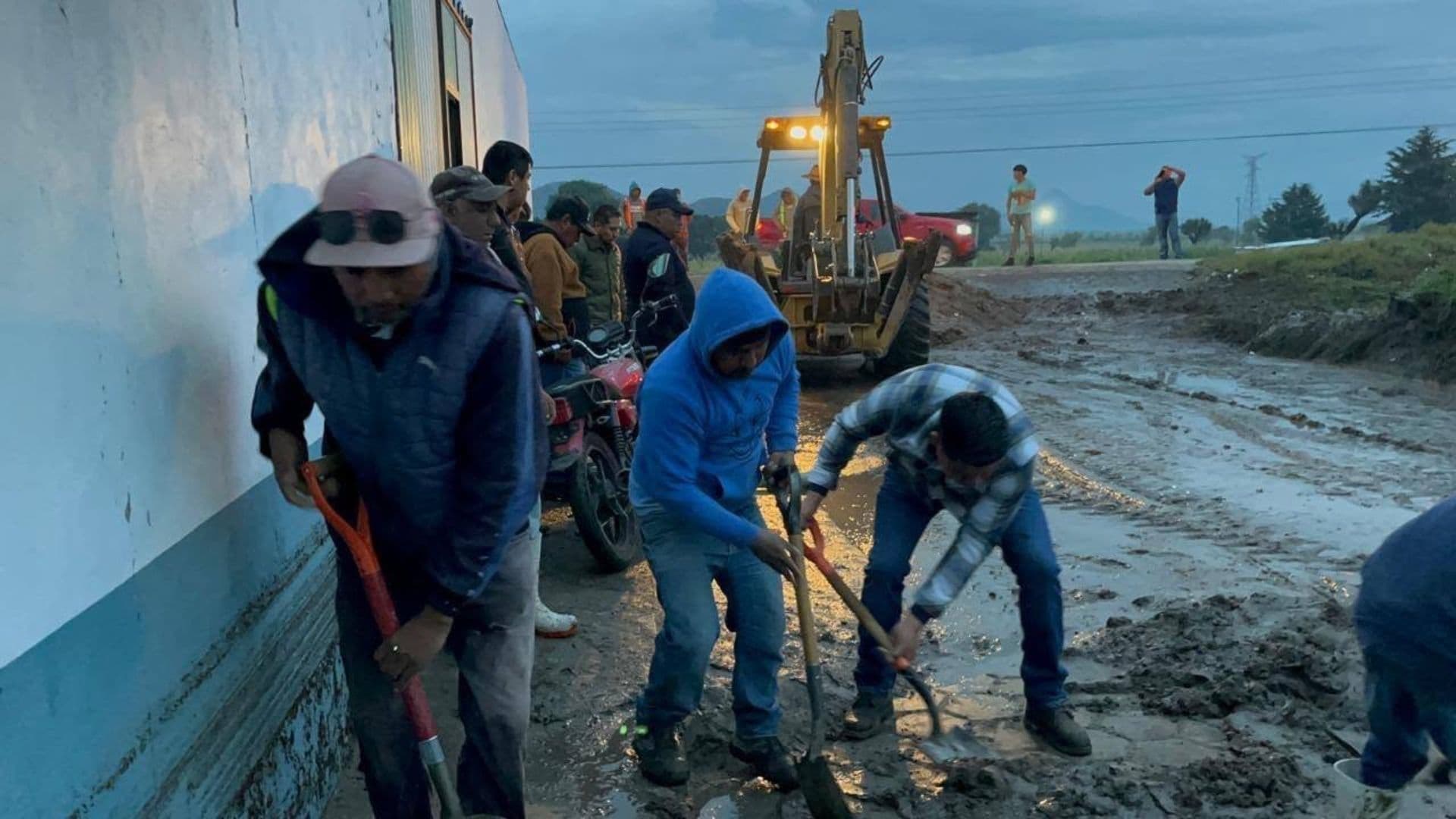 Lluvia y granizo en Oriental, Puebla.