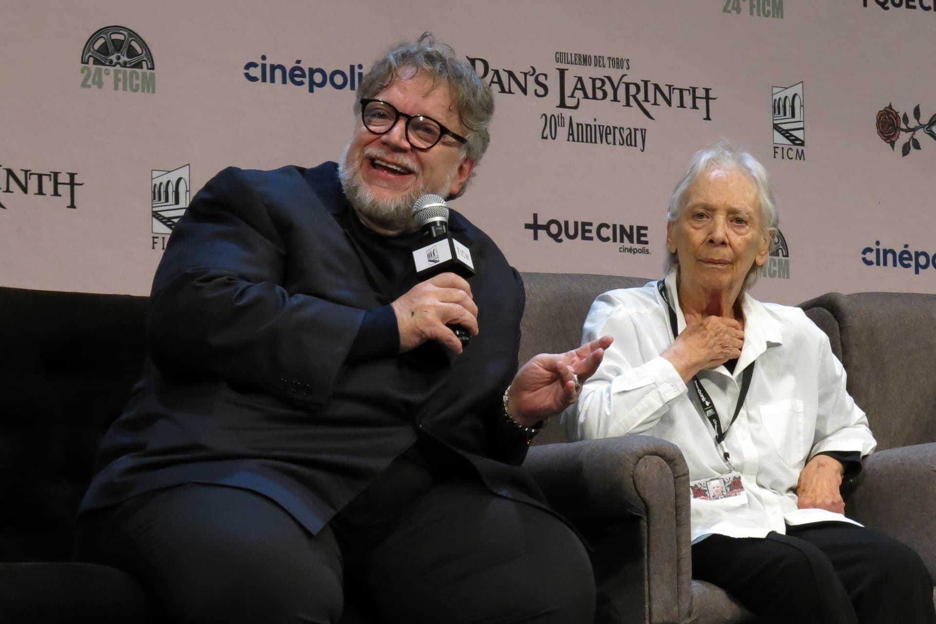 Guillermo del Toro y Bertha Navarro el 18 de octubre 2026 en el Festival Internacional de Cine de Morelia.