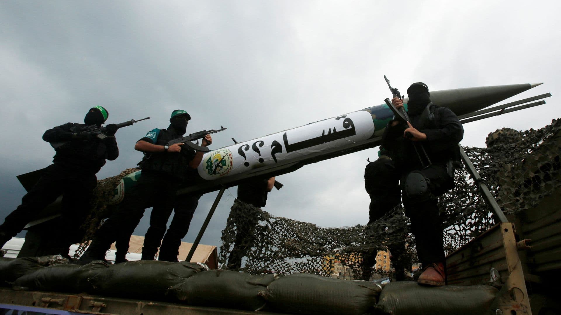 Miembros de la Brigadas de al-Qassam, el brazo armado de Hamás