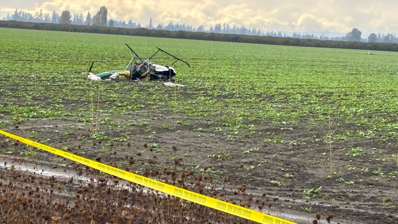 Uno de los helicópteros involucrados en el choque en Oregon.