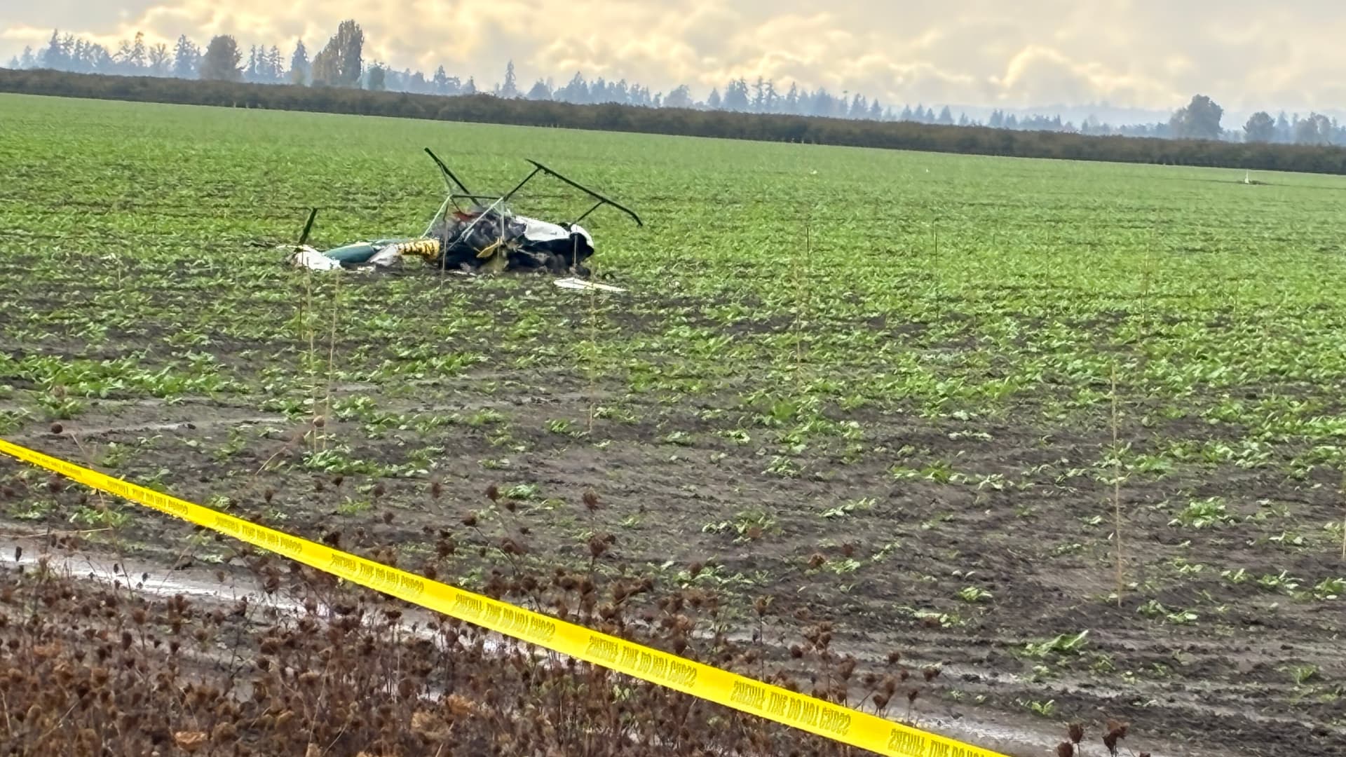 Uno de los helicópteros involucrados en el choque en Oregon.