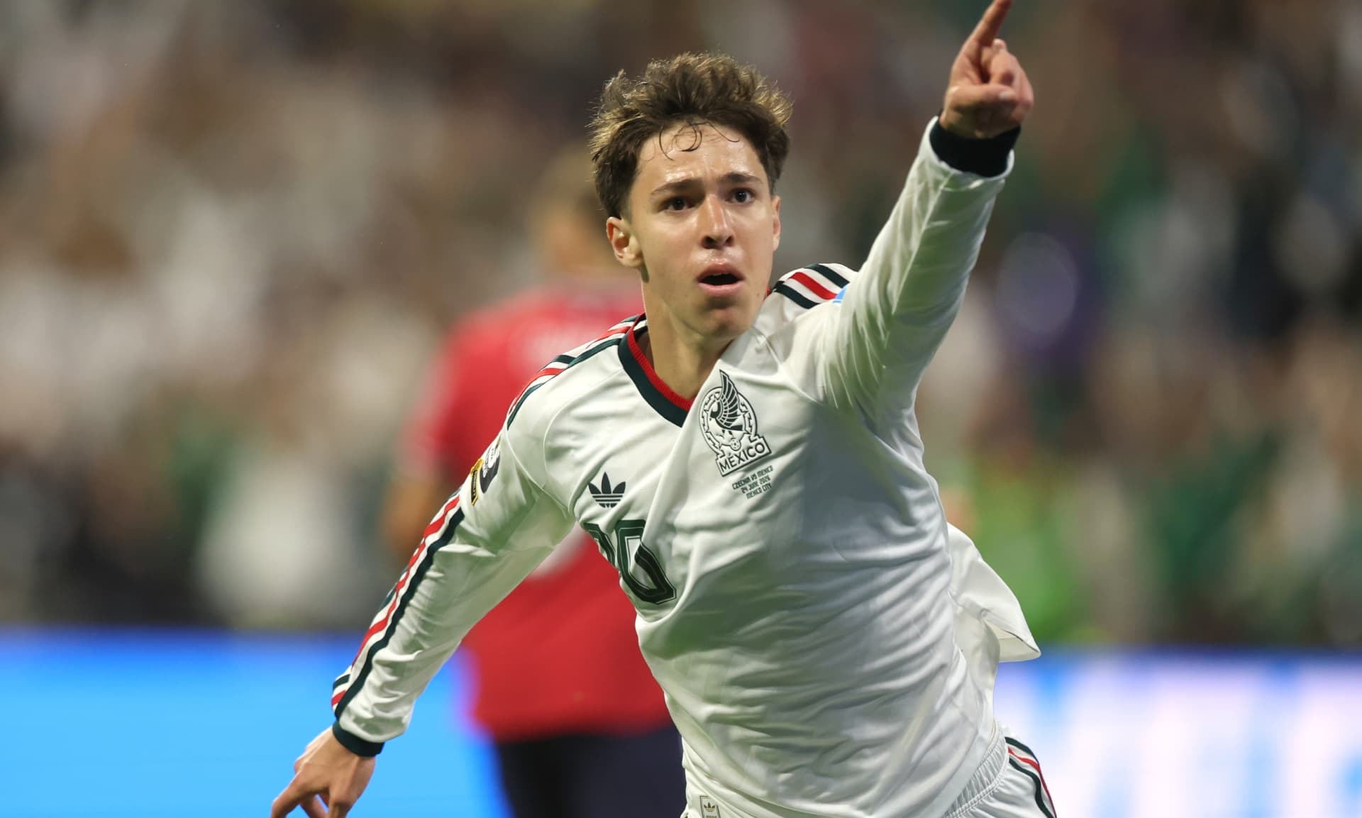 Mateo Chávez de México celebra un gol este miércoles 24 de junio contra Chequia en el Mundial 2026. Foto: EFE