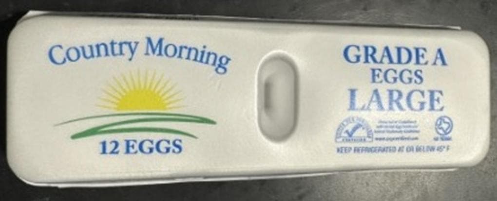 Marca de huevos monitoreados en EUA por salmonella. Foto: FDA.gov