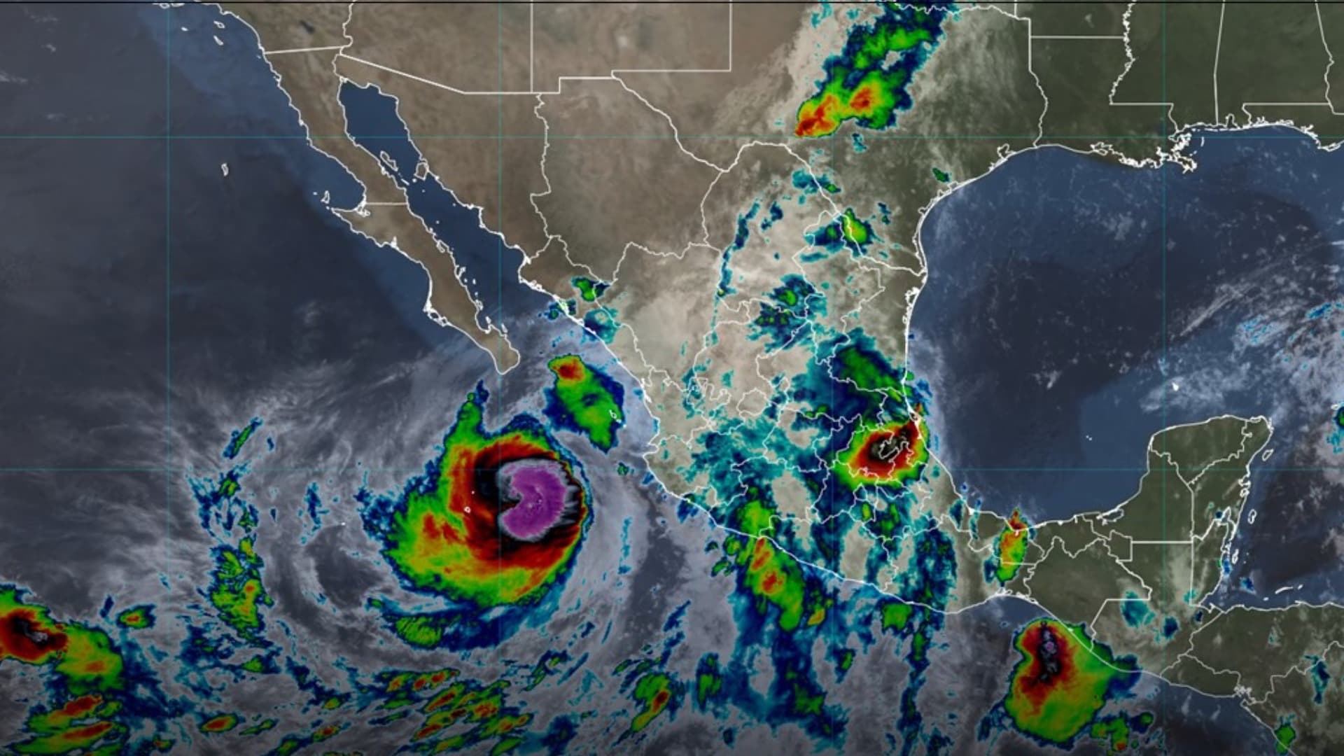 Mapa de la ubicación del huracán Rachel el 1 de octubre 2026.