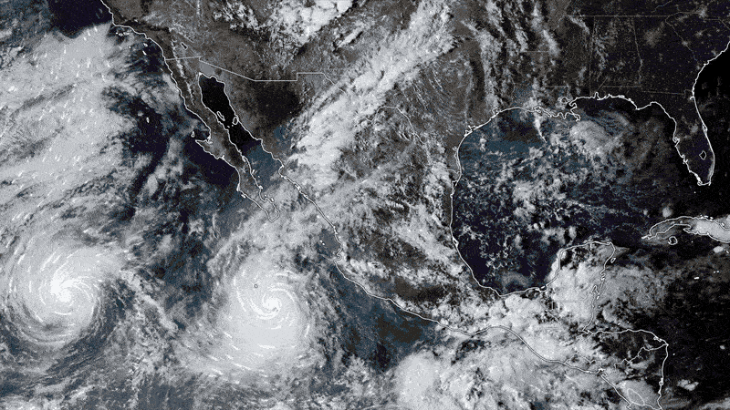 El paso del huracán Polo por el Pacífico mexicano. Foto: NOAA