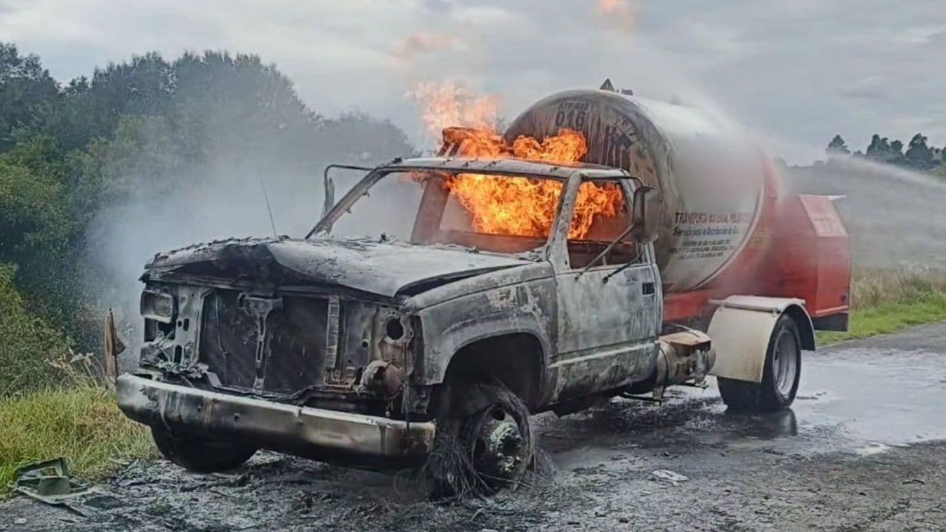 Incendio Pipa Gas LP Carretera San Francisco Tláloc San Matías Tlalancaleca Puebla