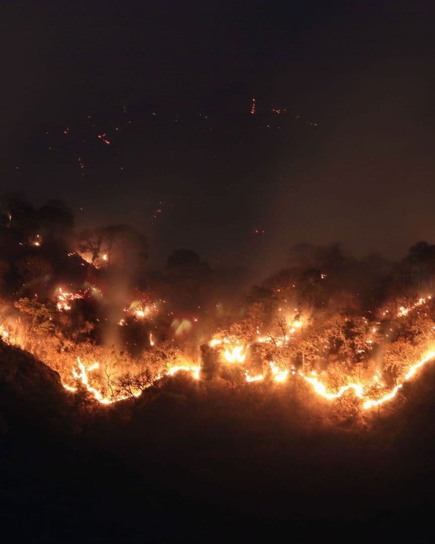 Incendio forestal en Tepoztlán, Morelos