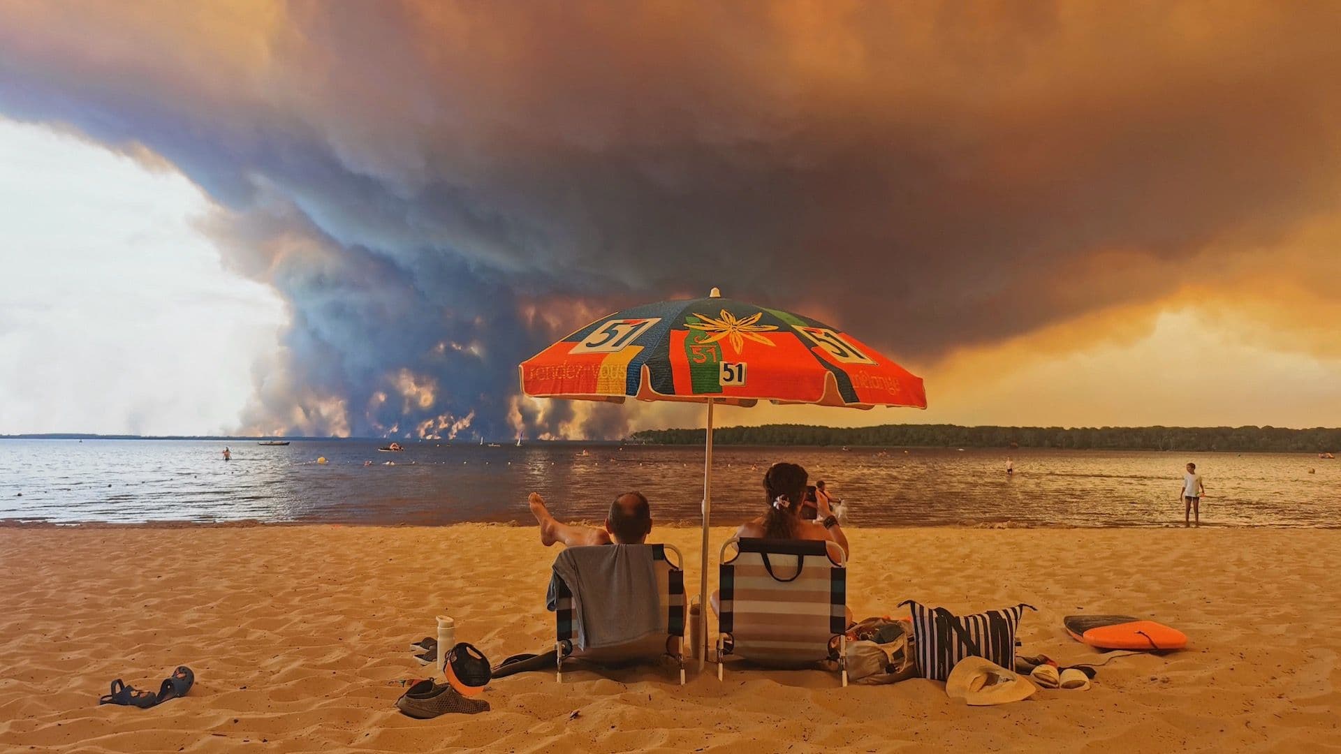 Fuego forestal captado en Francia