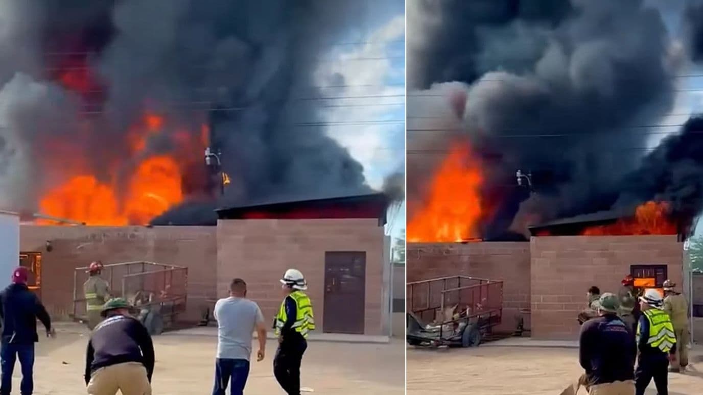 Incendio de Bodega en SLRC en Sonora