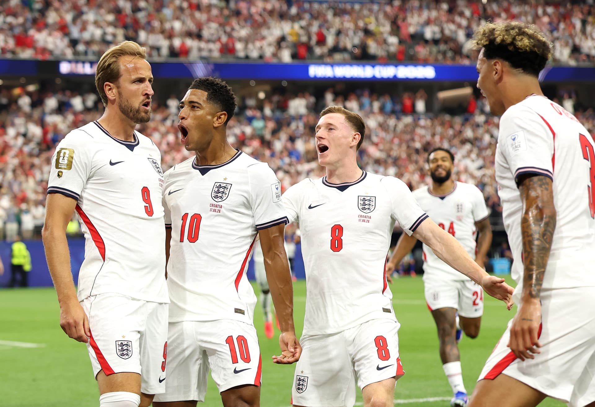 Jugadores de la selección de Inglaterra durante un partido del Mundial 2026