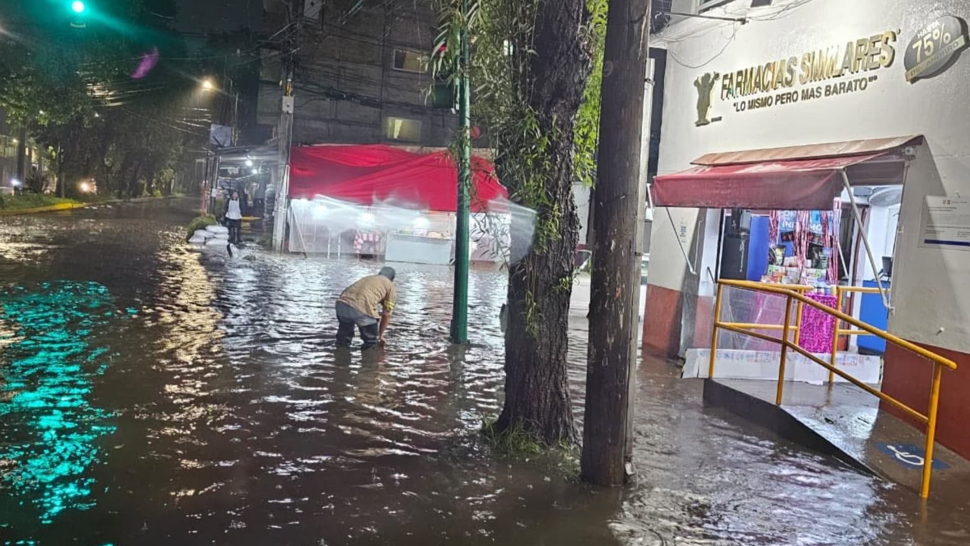 Inundaciones en Xochimilco. Foto: Alcaldía Xochimilco