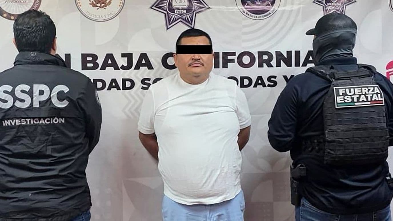 Israel Leonel ‘N’, detenido en Mexicali, Baja California. Foto: Gabinete de Seguridad