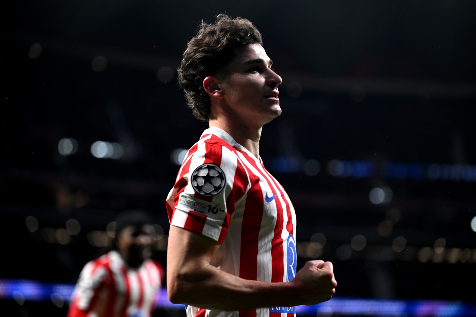Julián Álvarez durante un partido de la Champions League con el Atlético de Madrid