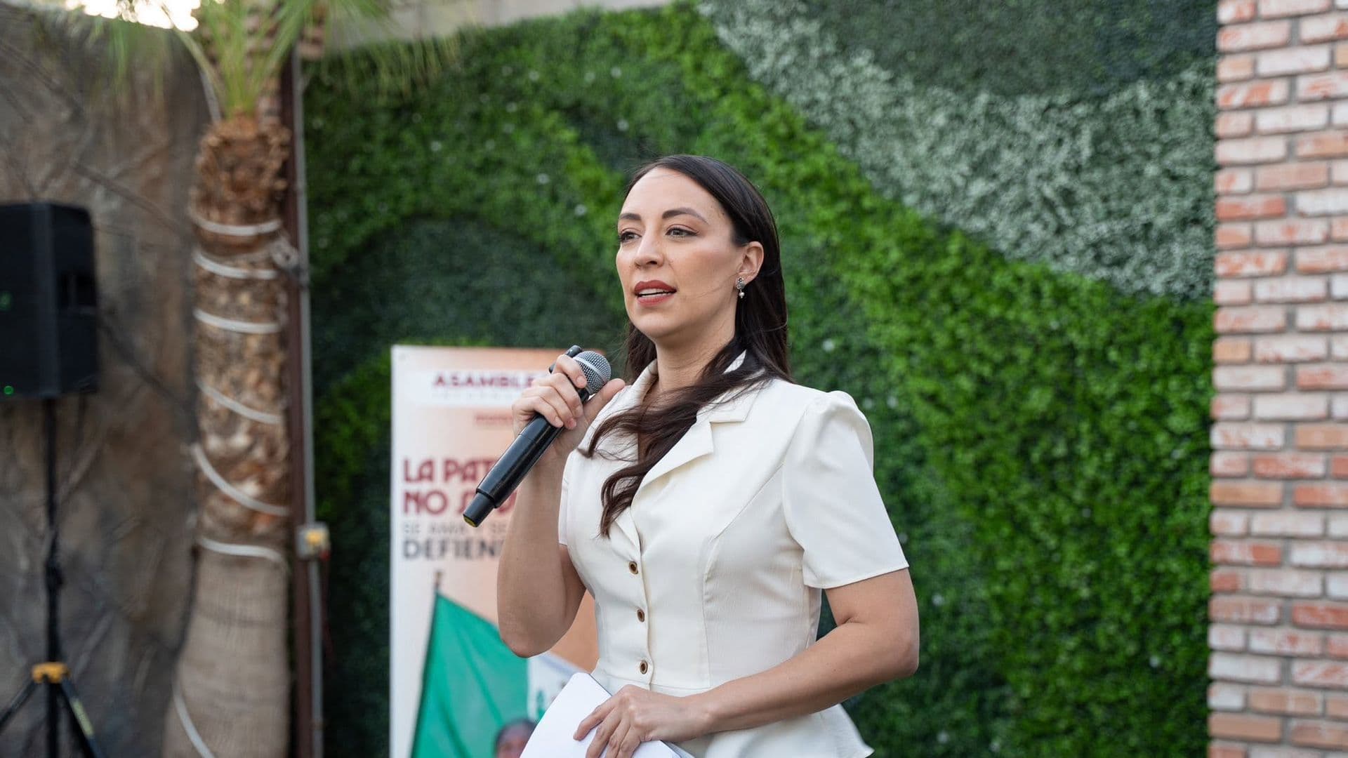 Julieta Ramírez durante evento en Mexicali, Baja California, el 26 de junio 2026.