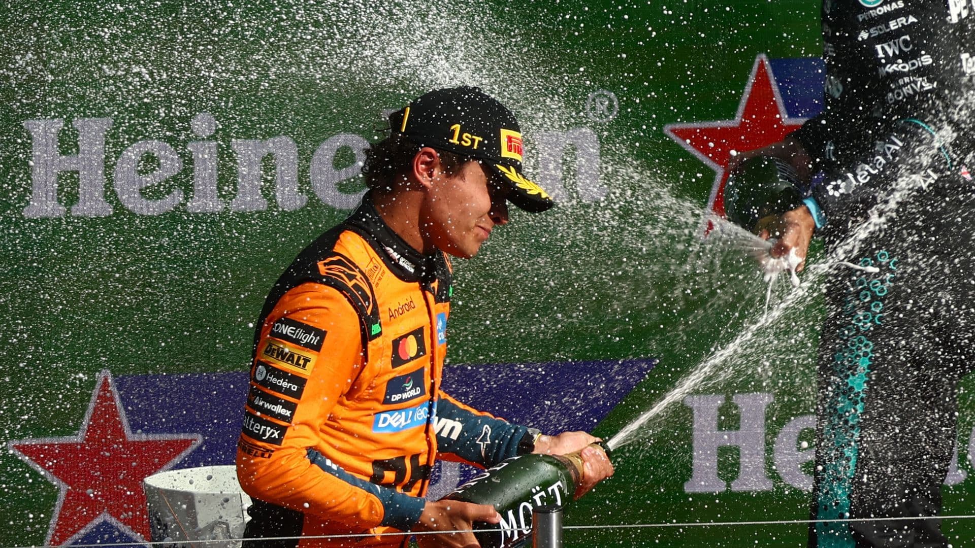 Lando Norris celebra su triunfo en el Gran Premio de Países Bajos 2026.