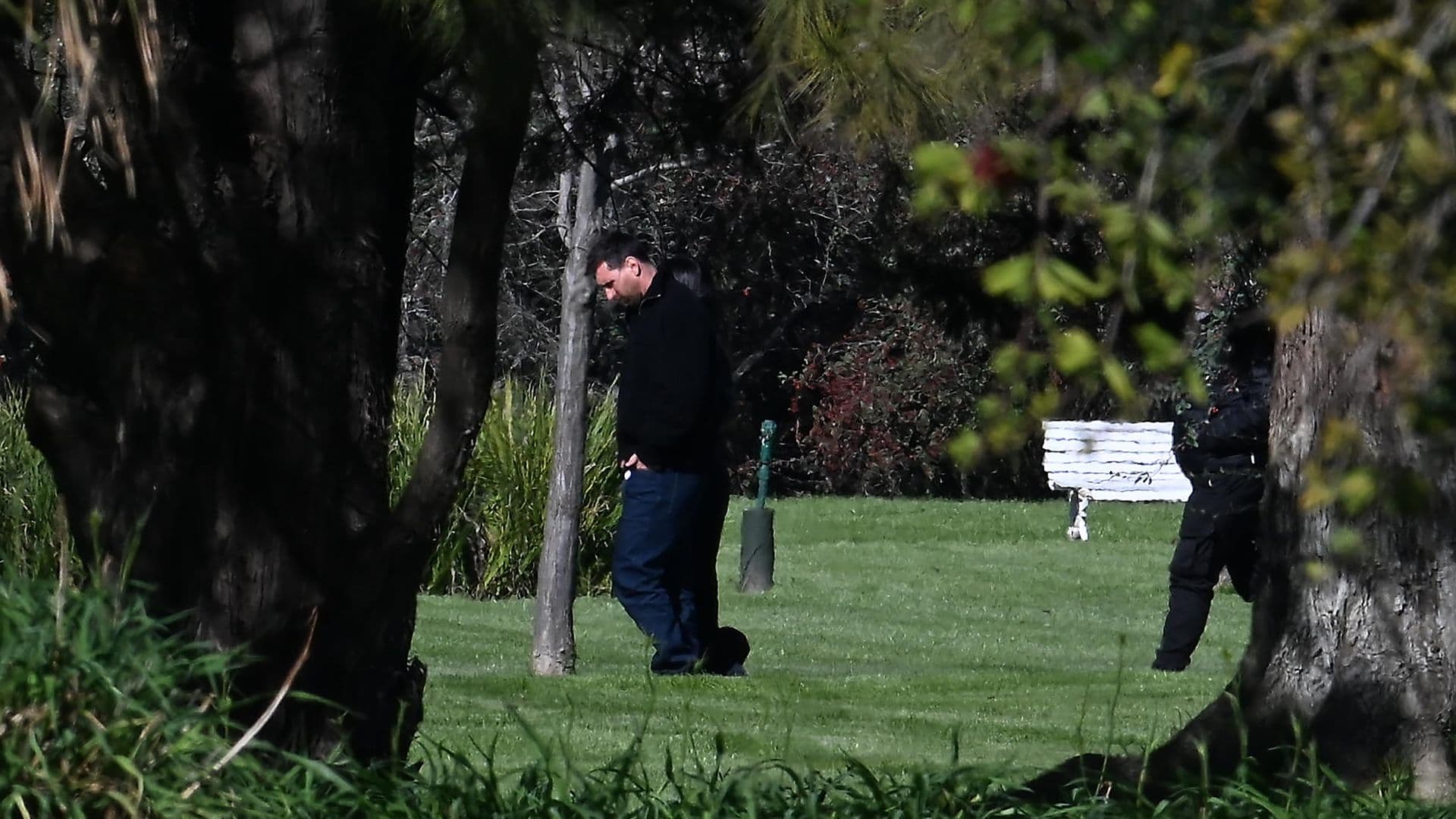 Lionel Messi durante el funeral de su padre, Jorge Messi, en Argentina