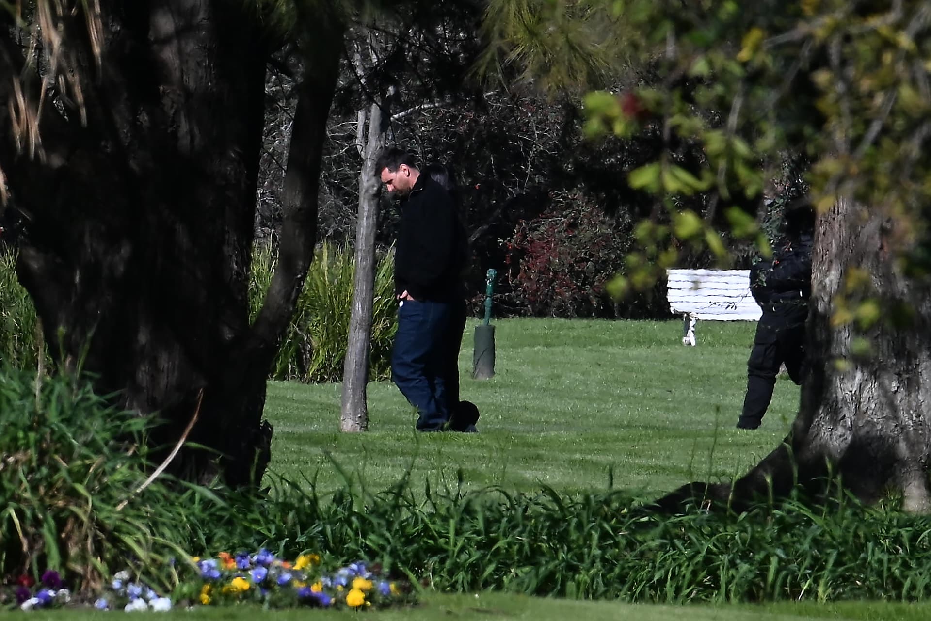 Lionel Messi durante el funeral de su padre, Jorge Messi, en Argentina
