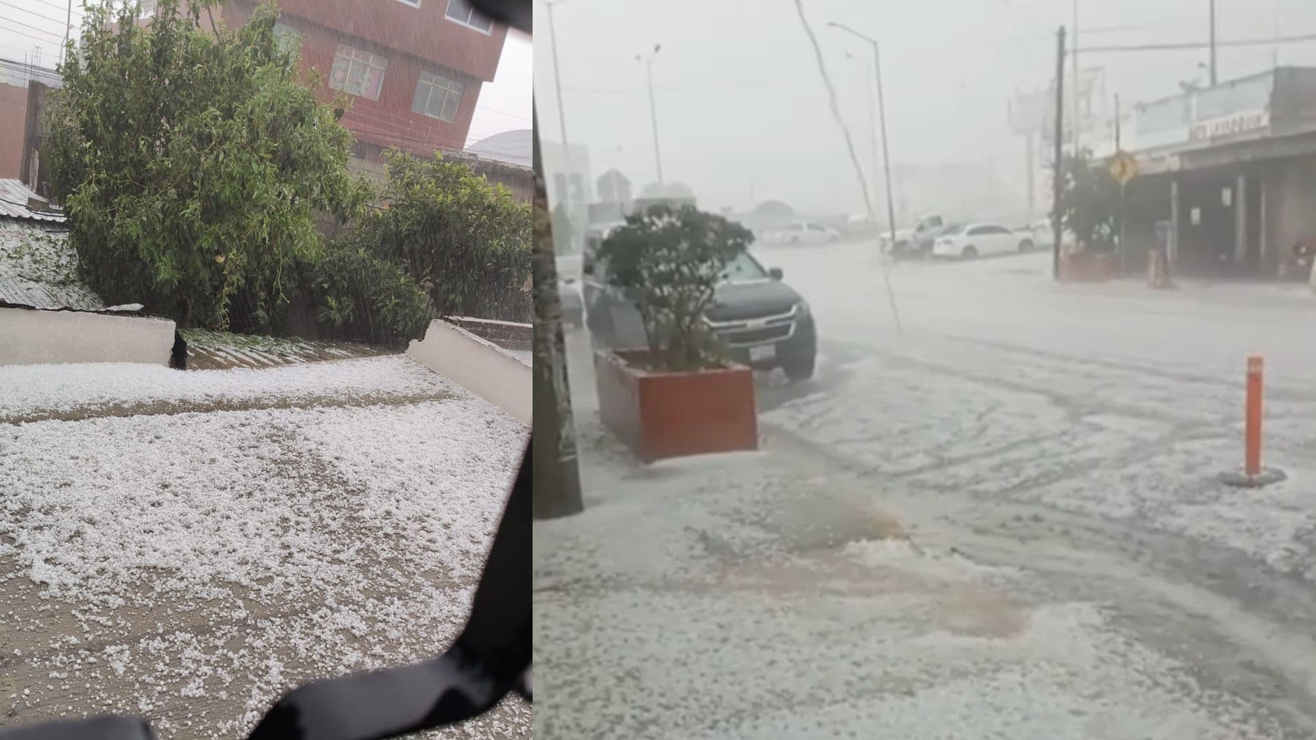 Cae granizo en la zona de Amozoc y la autopista México-Puebla