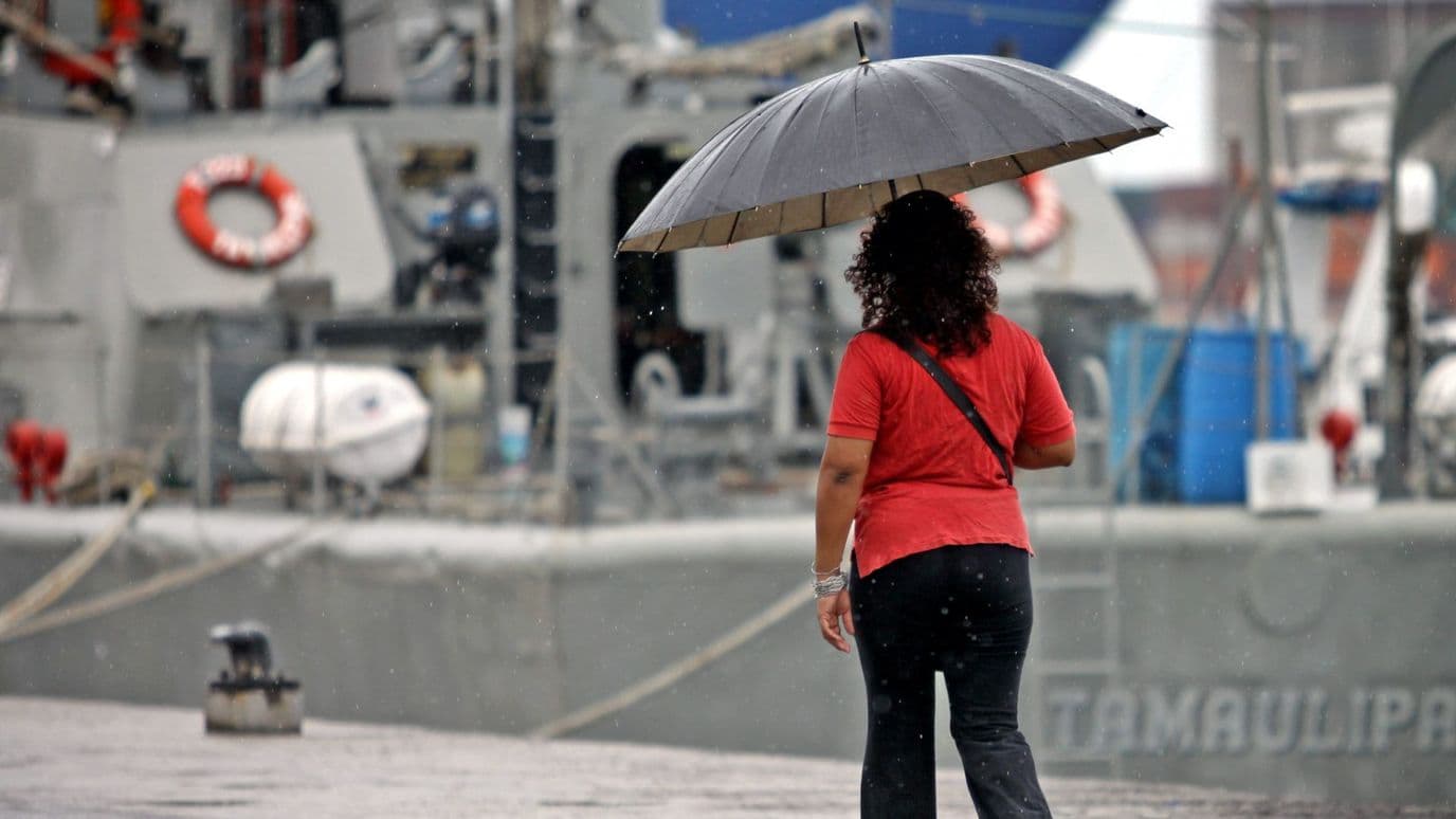 Lluvia en el puerto de Veracruz