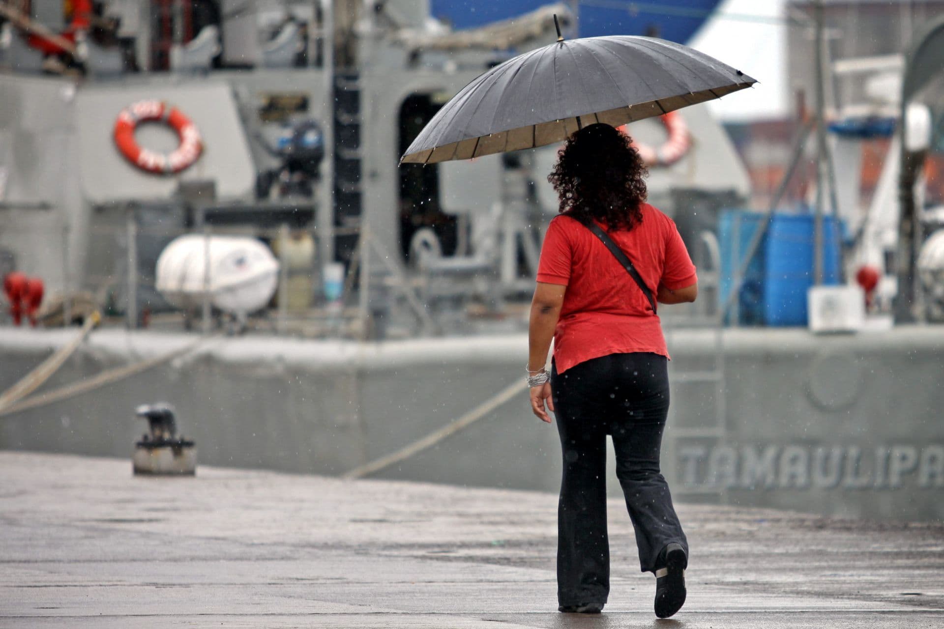 Lluvia en el puerto de Veracruz