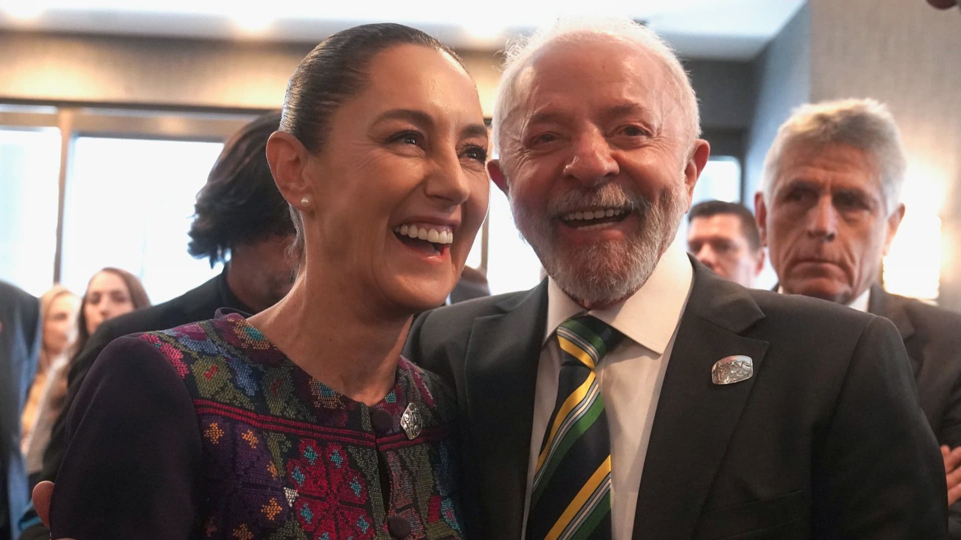 La presidenta Claudia Sheinbaum y su homólogo de Brasil, Lula da Silva