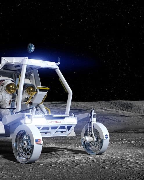 Ilustración de astronautas en la Luna
