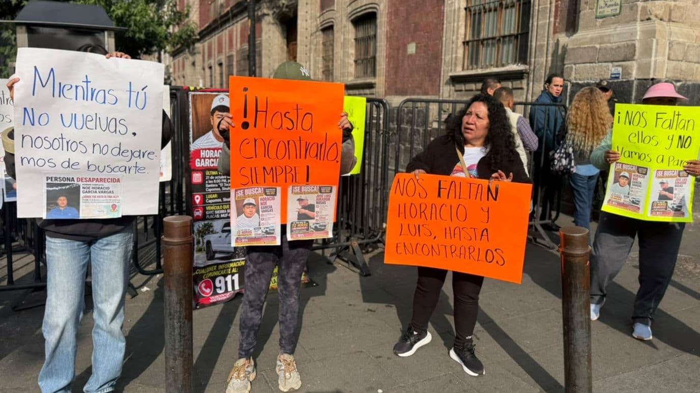 Protesta en calles del Centro Histórico de la Ciudad de México.