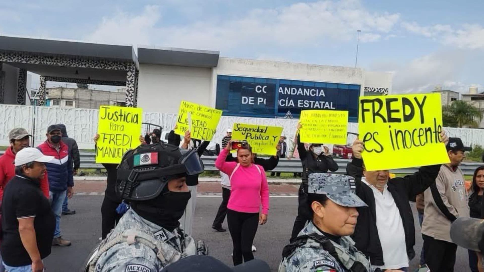 Manifestación por liberación de detenidos.