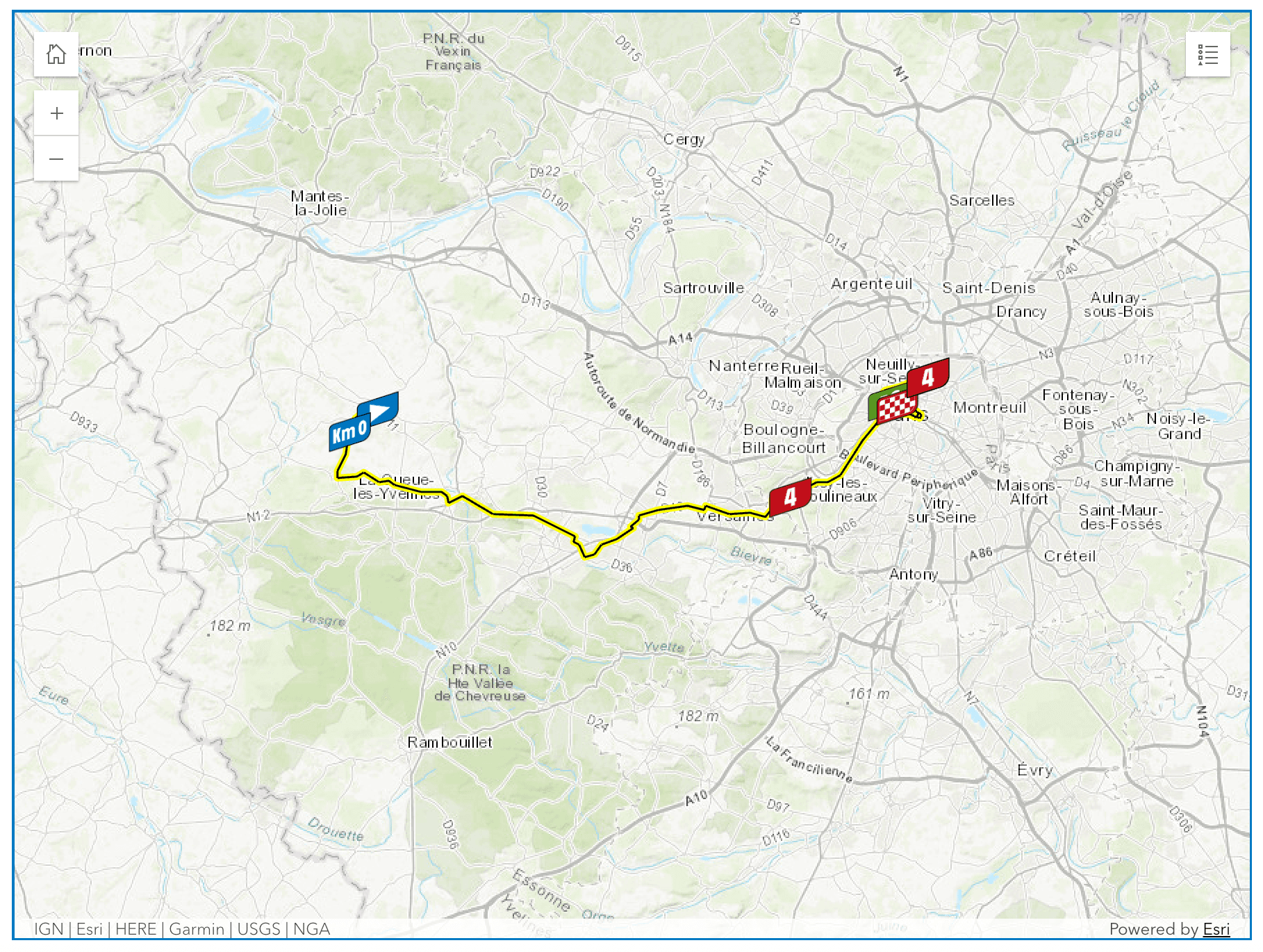 Mapa de la Etapa 21 del Tour de Francia