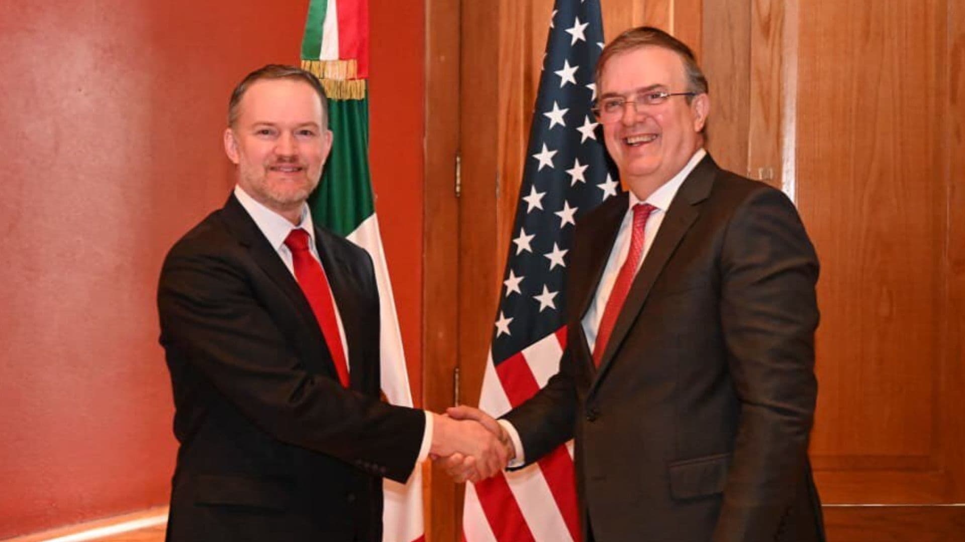 El secretario de Economía, Marcelo Ebrard y el representante comercial de Estados Unidos, embajador Jamieson Greer.