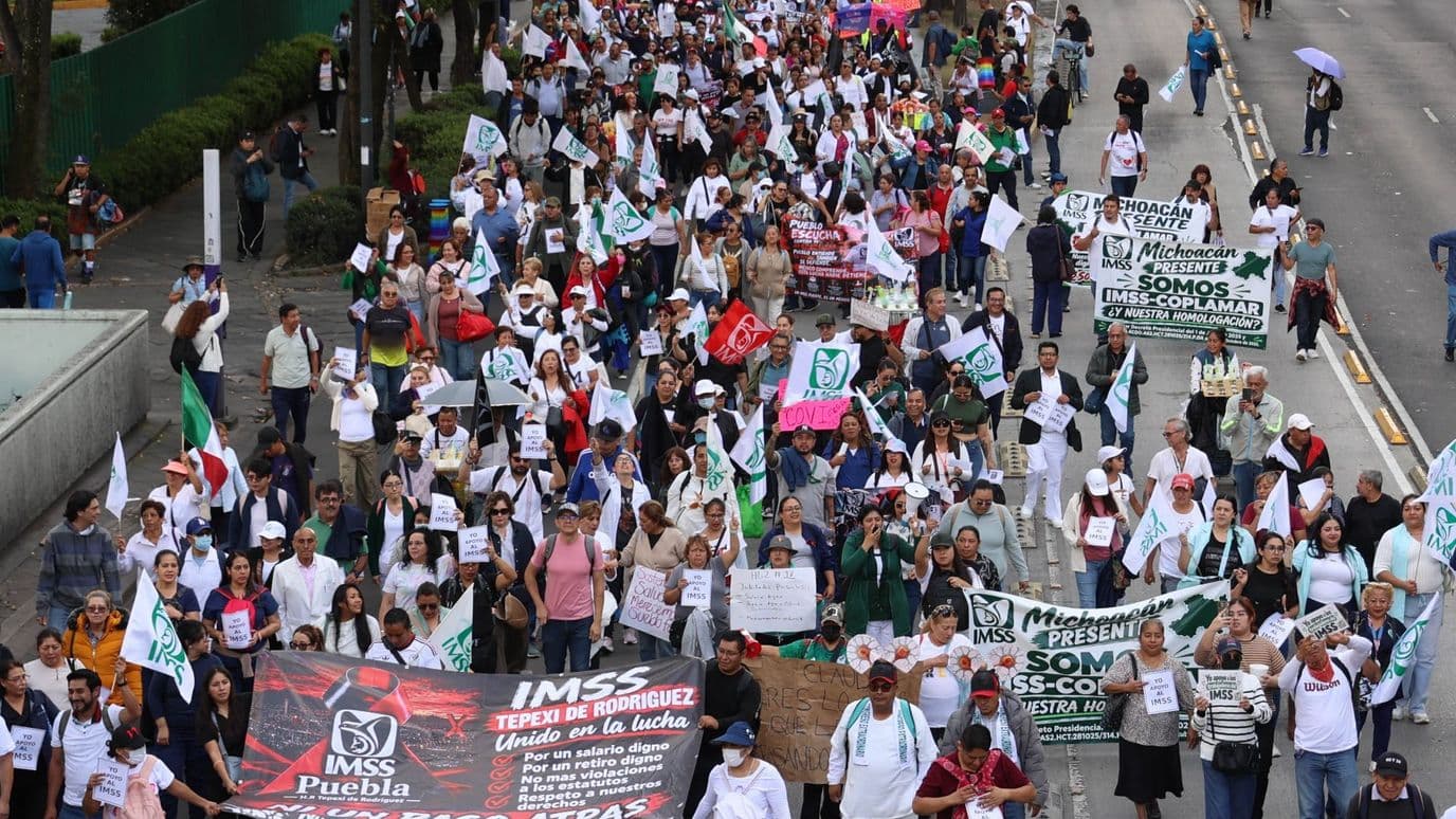 Marcha del IMSS en CDMX