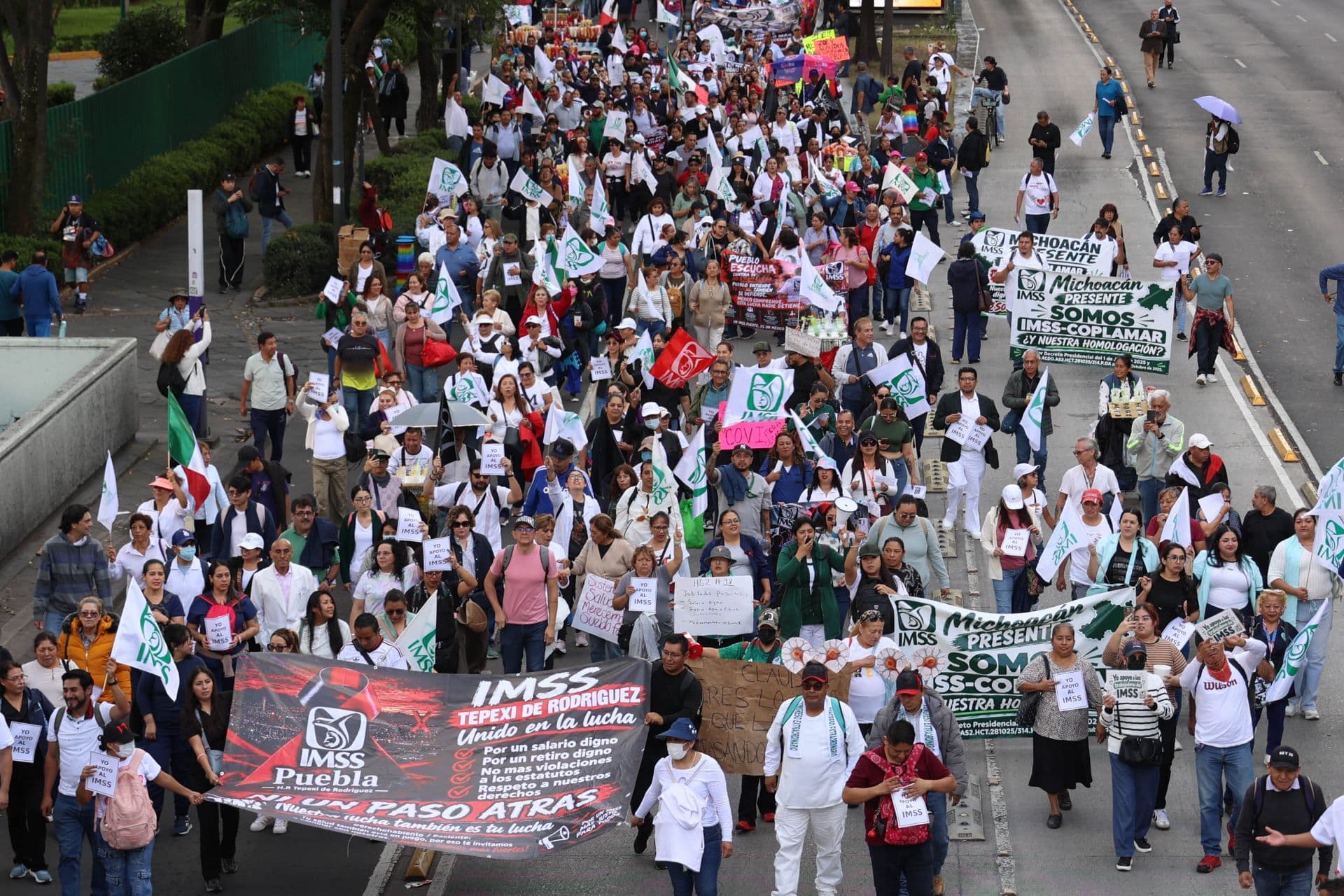 Marcha del IMSS en CDMX