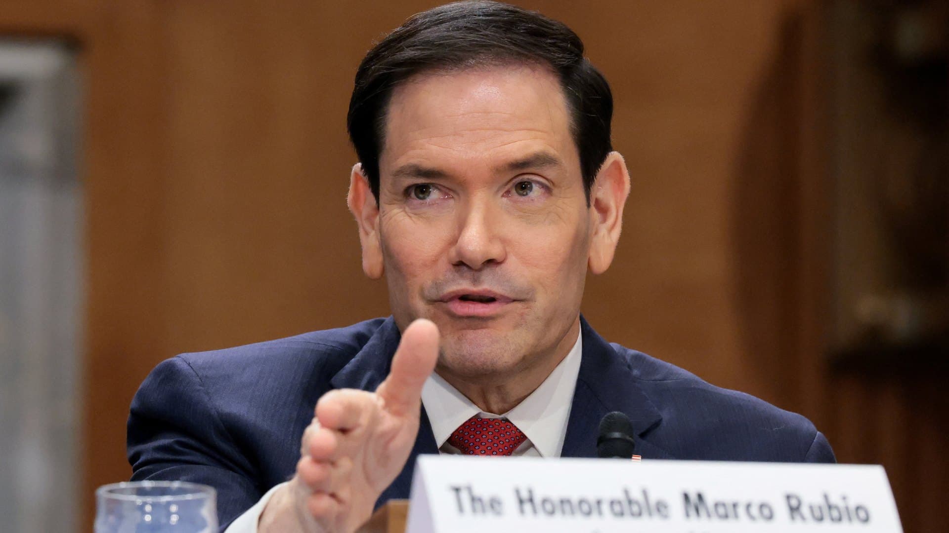 Marco Rubio, secretario de Estado de EUA, durante comparecencia en el Senado