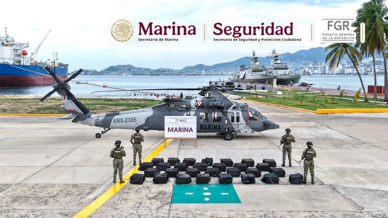 Marina Asegura 1.3 Toneladas de Cocaína Frente a las Costas de Guerrero
