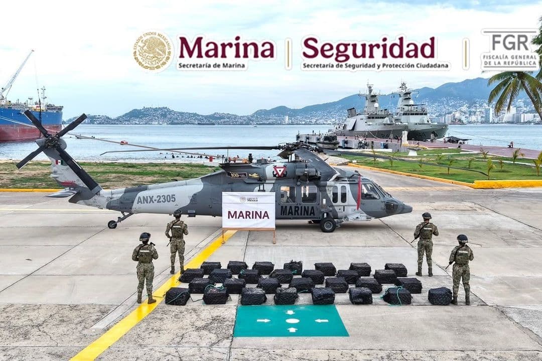 Marina asegura 1.3 toneladas de cocaína en Guerrero
