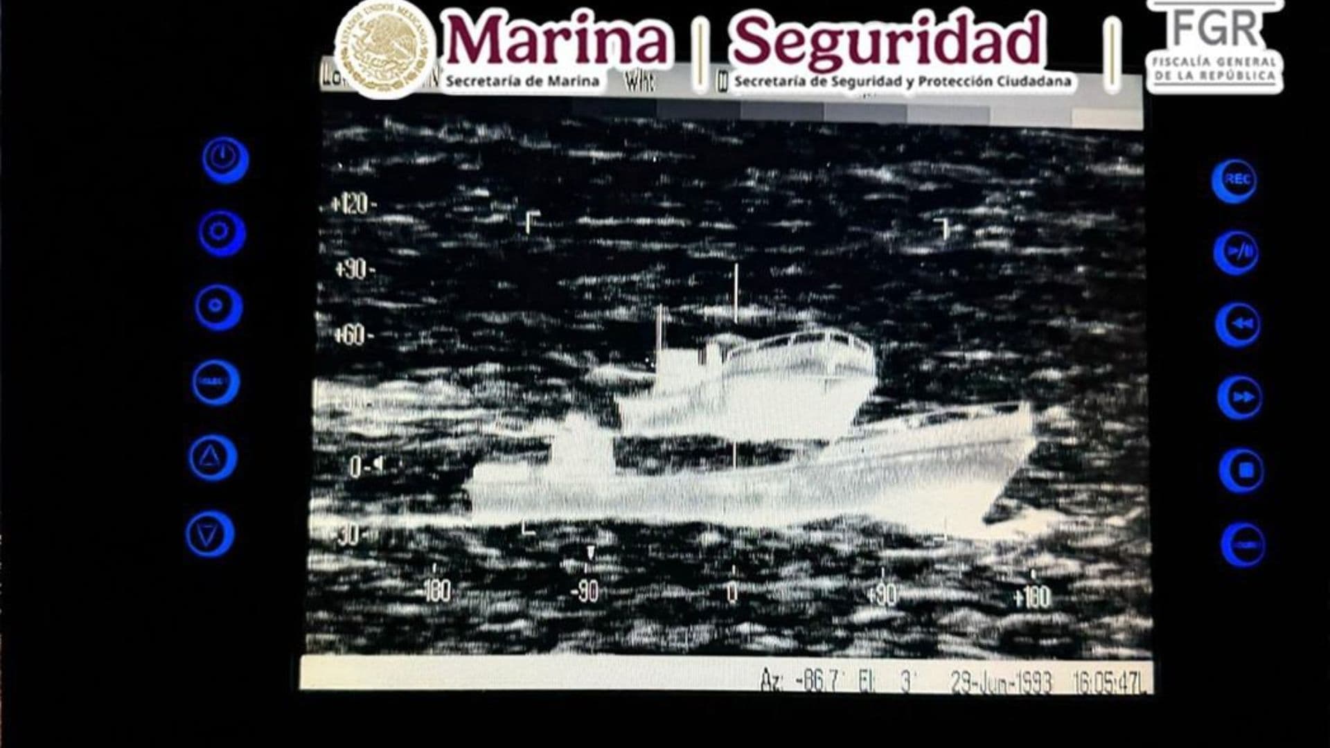 Así se detectó la embarcación. Foto: Marina