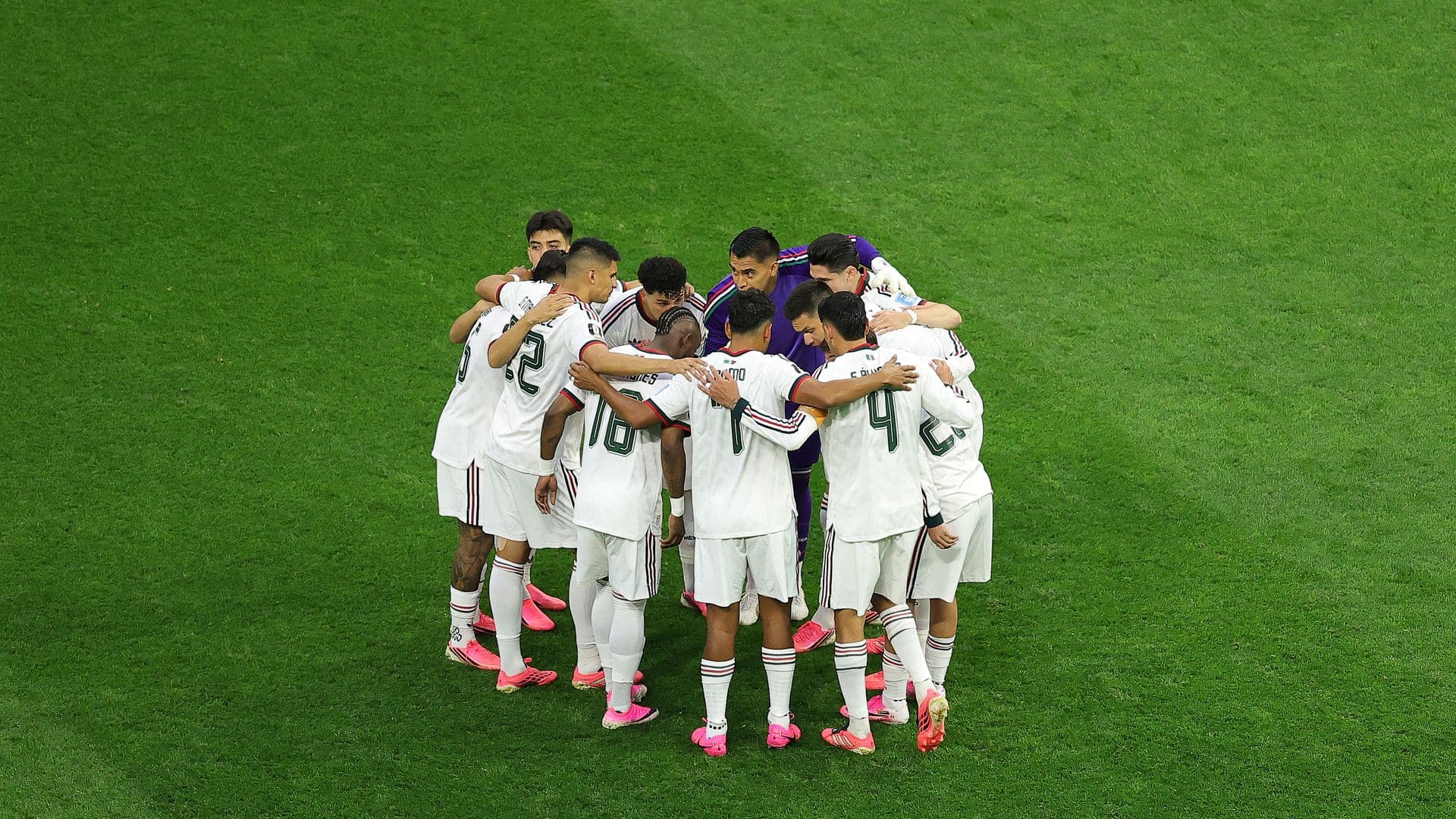 Jugadores de la selección mexicana en un partido del Mundial 2026