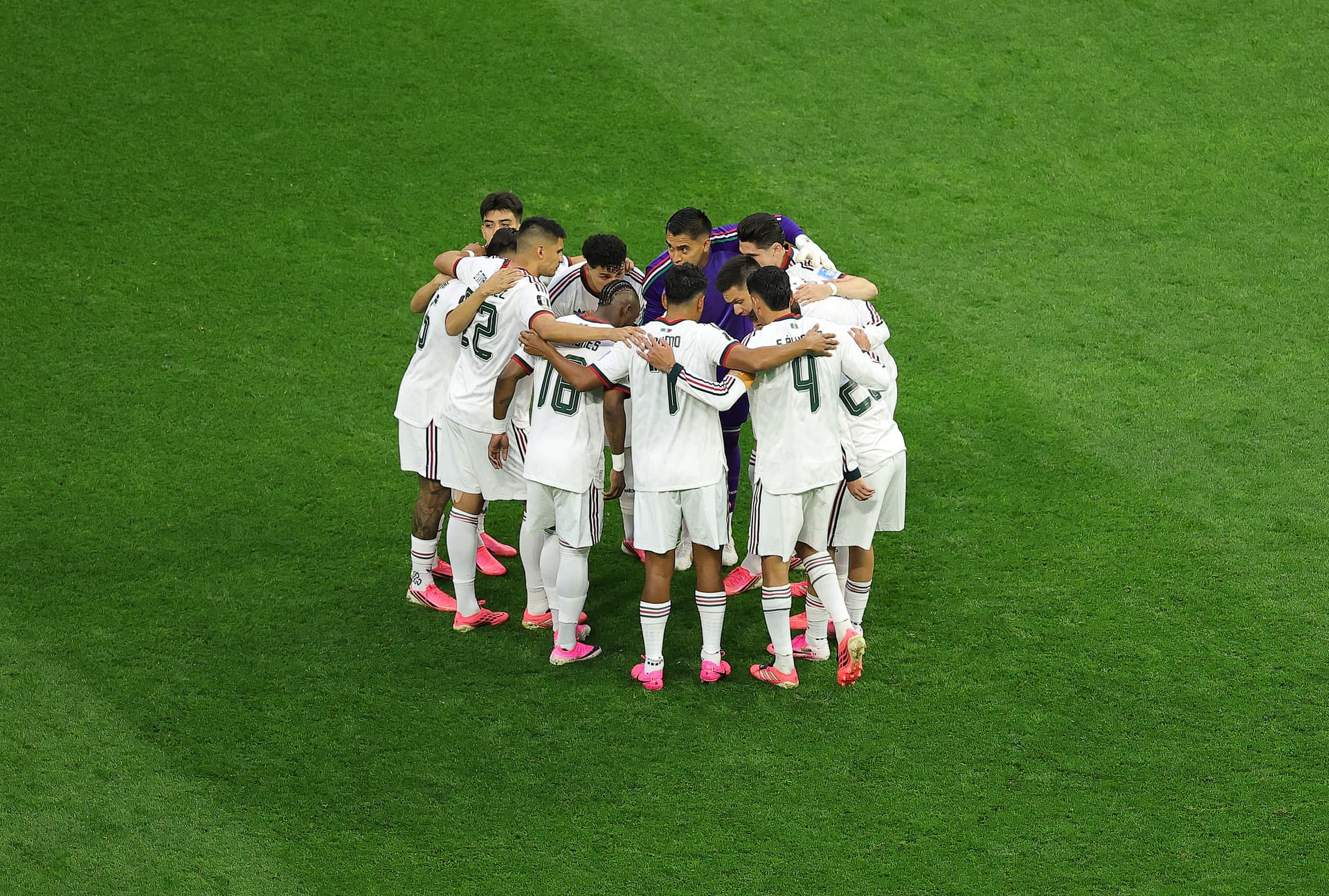 Jugadores de la selección mexicana en un partido del Mundial 2026