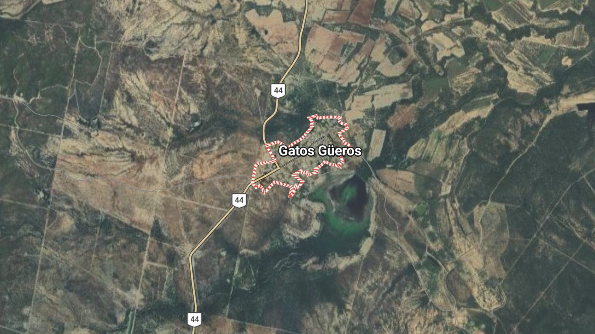Mapa Ejido Gatos Güeros en Linares, Nuevo León